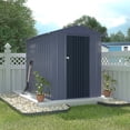 thumbnail image 1 of VEIKOUS 6' x 4' Outdoor Metal Storage Shed Small w/ Lockable Door & Vents, 24 sq ft, for Backyard, Patio and Lawn, Grey, 1 of 10