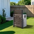 thumbnail image 1 of VEIKOUS 60"H x 40"W Freestanding Privacy Screen, Fence Divider for Garden, Pool, AC W/Metal Stakes, 4-Sided Posts, Brown, 1 of 20