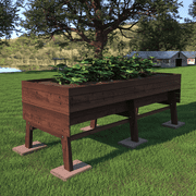 VEIKOUS 71" Outdoor Raised Garden Bed w/Liner, Cedar Wood Elevated Planter Box for Vegetables Flower Herb, Rustic