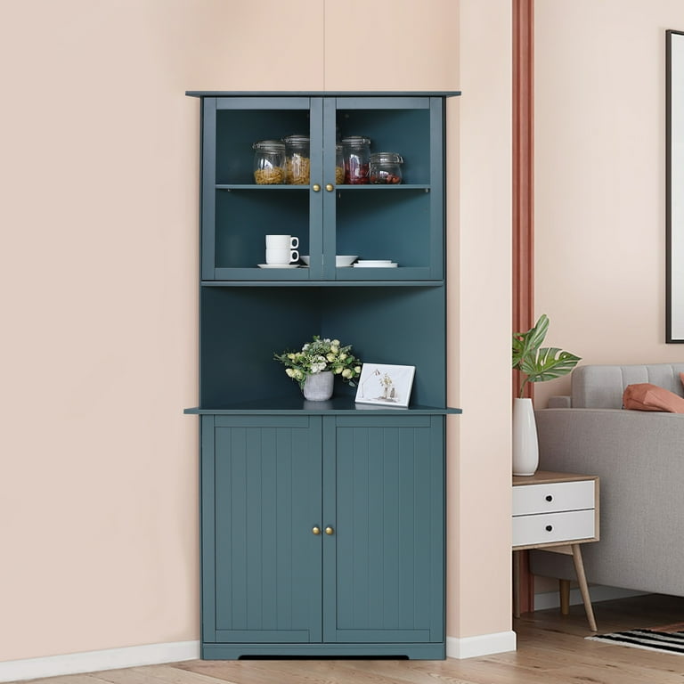 Blue cheap corner cabinet
