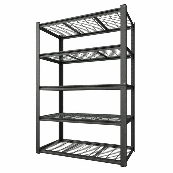 VEIKOUS 72 "H 5-Tier Wire Mesh Shelving, Adjustable Heavy Duty Storage Rack w/3000Lbs Load Capacity for Garage Basement Shop, Black