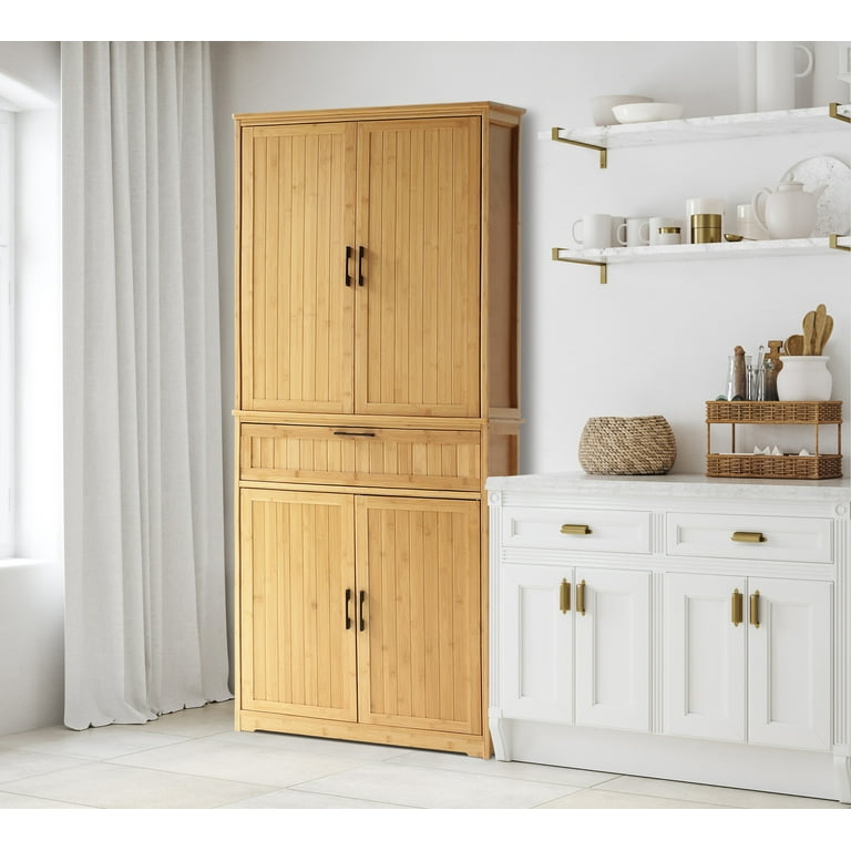 VEIKOUS 72 Kitchen Pantry Buffet Hutch Storage Cabinet with
