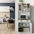 thumbnail image 1 of VEIKOUS 72"Kitchen Pantry Storage Cabinet Buffet w/Shelves and Microwave Space, White, 1 of 10