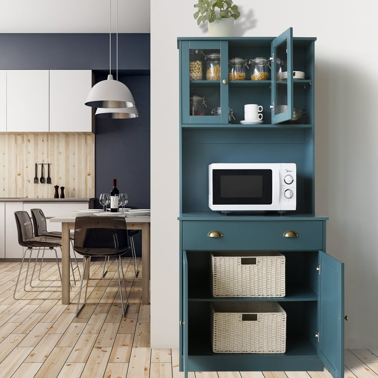 Kitchen Sideboard Storage Pantry Cupboard with Spacious Countertop