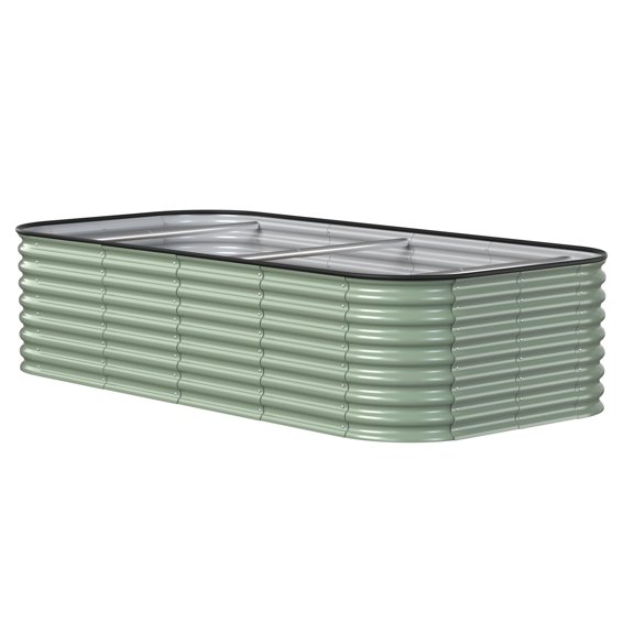 VEIKOUS 8'x 4'x 2' Metal Raised Garden Bed, Many-in-1 Modular 8x4x2 ft Galvanized Planter Box, Cyan