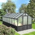 thumbnail image 1 of VEIKOUS 8'x16' Outdoor Cedar Wood Greenhouse, Heavy Duty Walk-in Large Green House with 2 Adjustable Windows and Lockable Door for Backyard, Patio, Black, 1 of 12