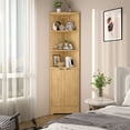 thumbnail image 1 of VEIKOUS Corner Storage Cabinet W/ Doors & Shelves for Living Room, Bathroom, Kitchen, Natural, 1 of 15