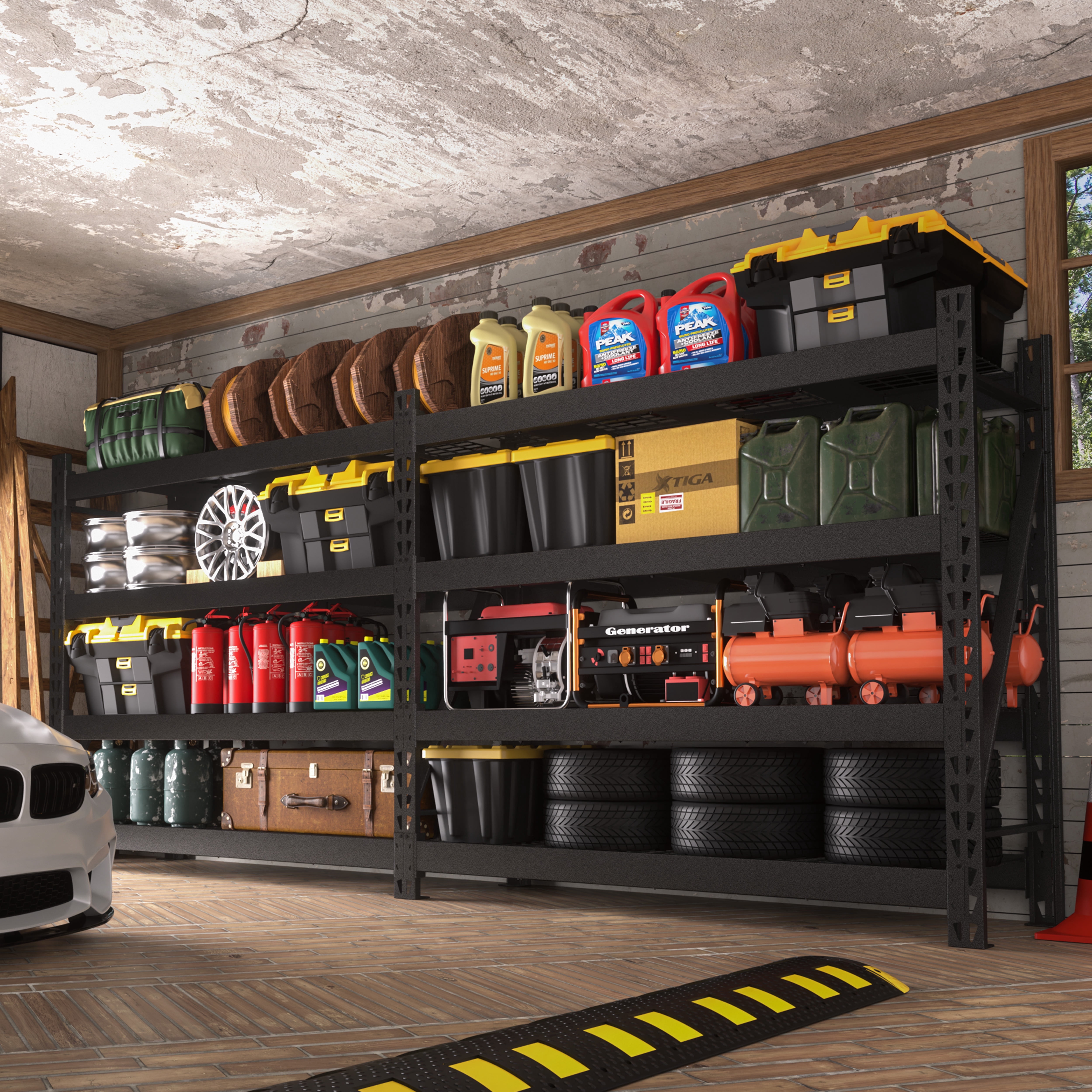 VEIKOUS Heavy Duty Industrial Storage Shelves, 9000 lbs Capacity, 59.8 ...