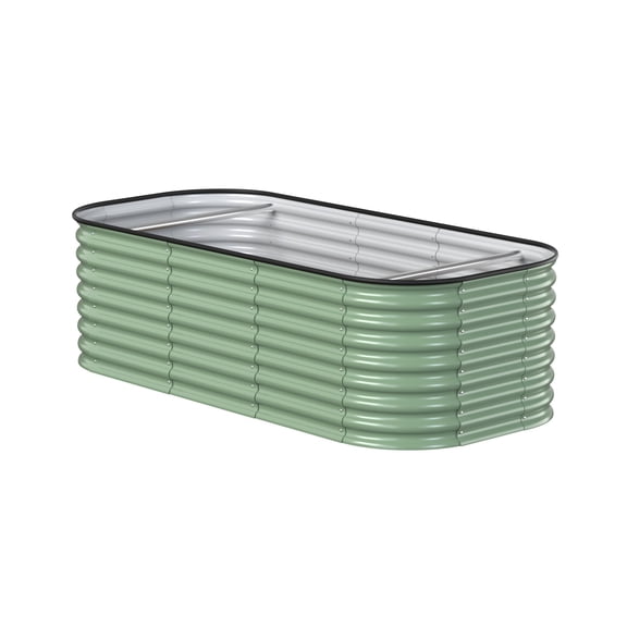 VEIKOUS Metal Garden Bed, 6x3x2 ft Galvanized 9-in-1 Modular Garden Planter Box Kit, Cyan