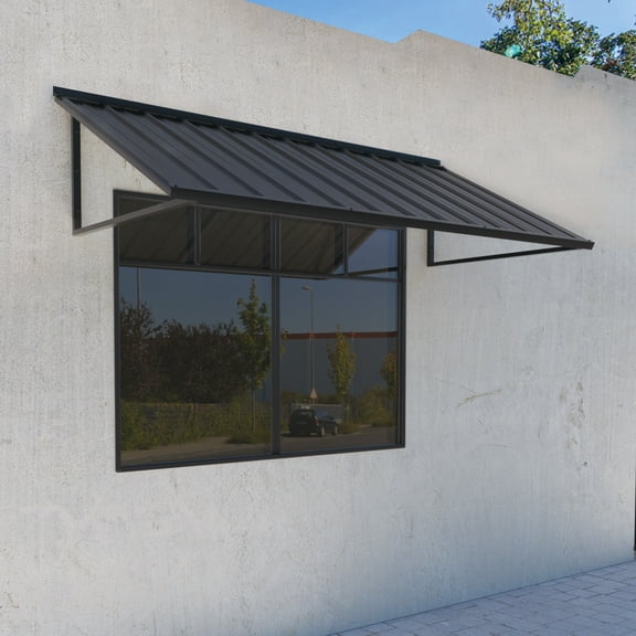 VEIKOUS Outdoor Metal Awning 83"W×36"D×22''H, Heavy‑Duty Outdoor Door Canopy, All‑Weather Rain Snow UV Protection for Patio, Entryway