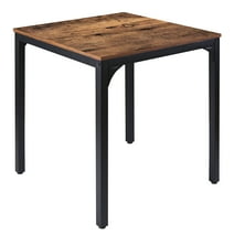 VEIKOUS Square Kitchen Dining Table Desk for Space Saving w/ Metal Frame, Rustic Brown