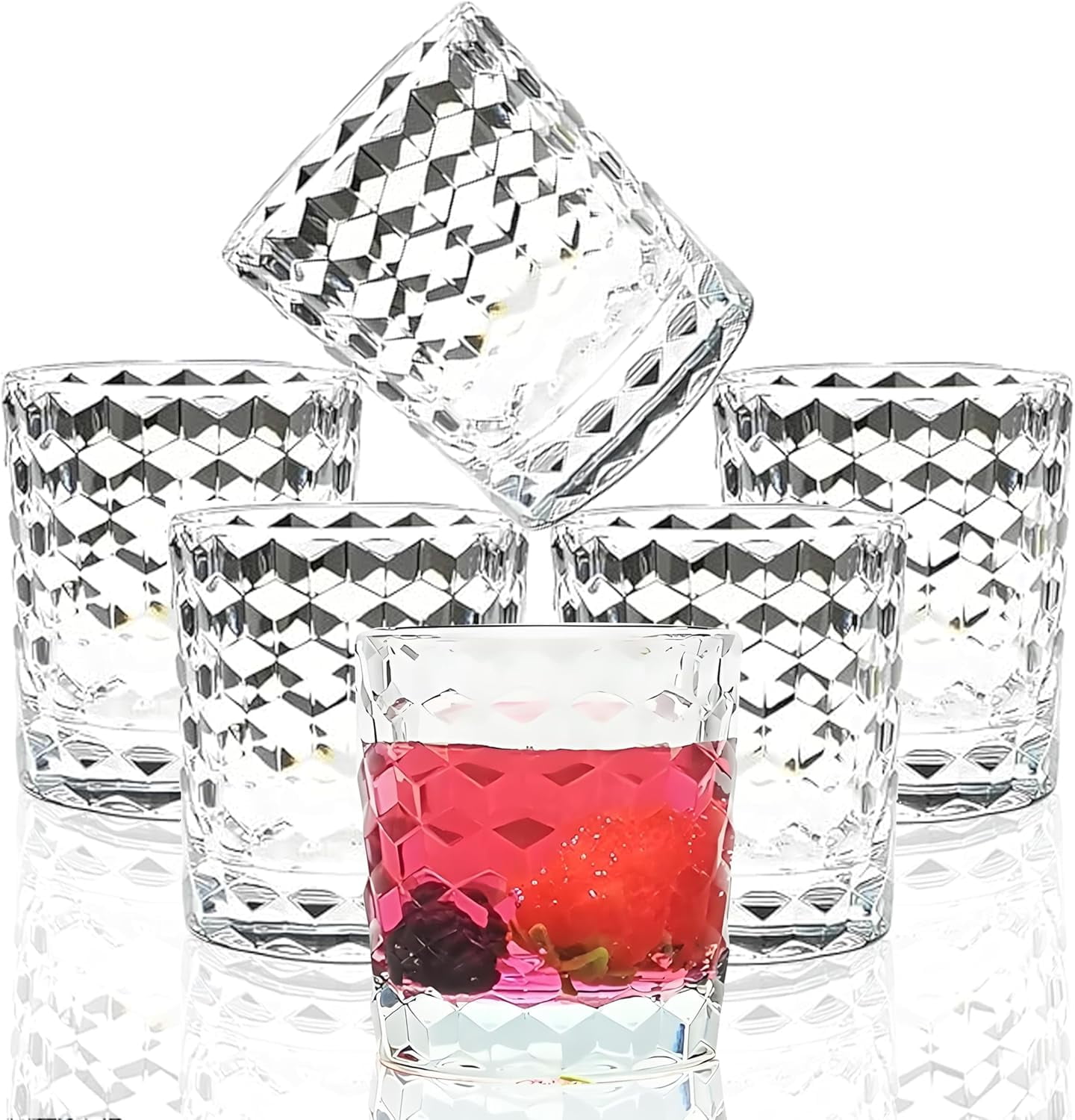 VEILEDGEM 8 oz Shatterproof Tritan Plastic Glasses (Set of 6 