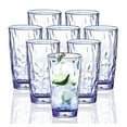 thumbnail image 1 of VEILEDGEM Unbreakable Drinking Glasses Tritan Plastic Tumblers Dishwasher Safe BPA Free Small Acrylic Juice Glasses for Kids Plastic Water Glasses (15 Oz 8 Pieces Blue), 1 of 9