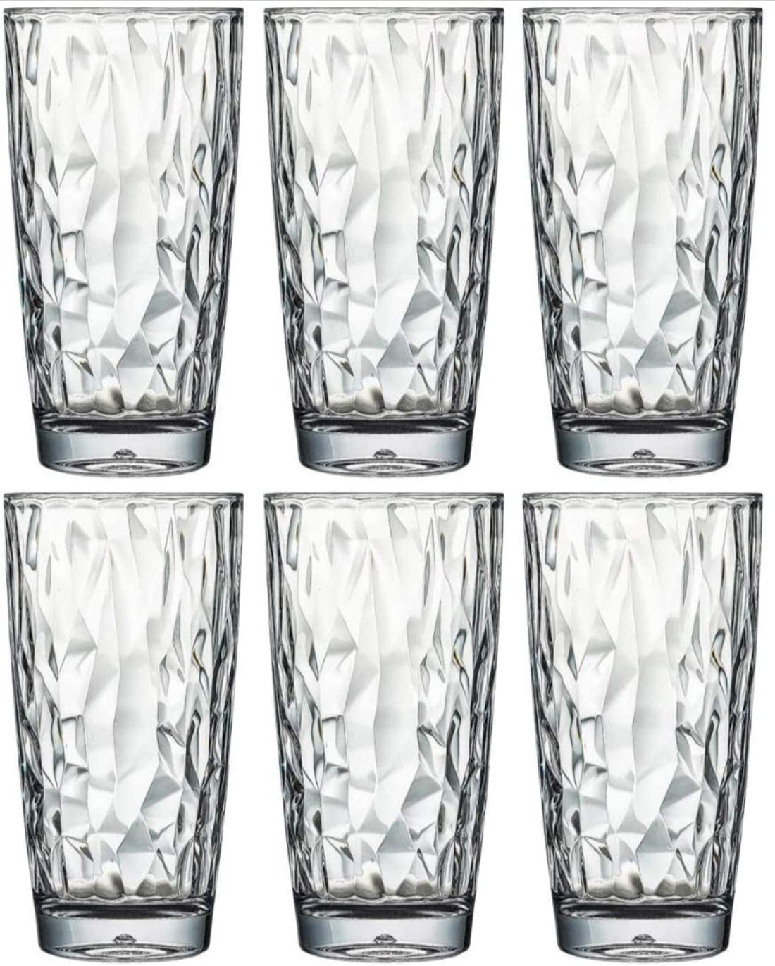 VEILEDGEM Unbreakable Drinking Glasses Tritan Plastic Tumblers