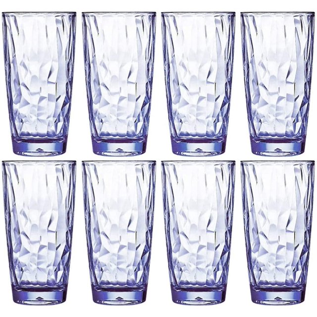 VEILEDGEM Unbreakable Drinking Glasses Tritan Plastic Tumblers