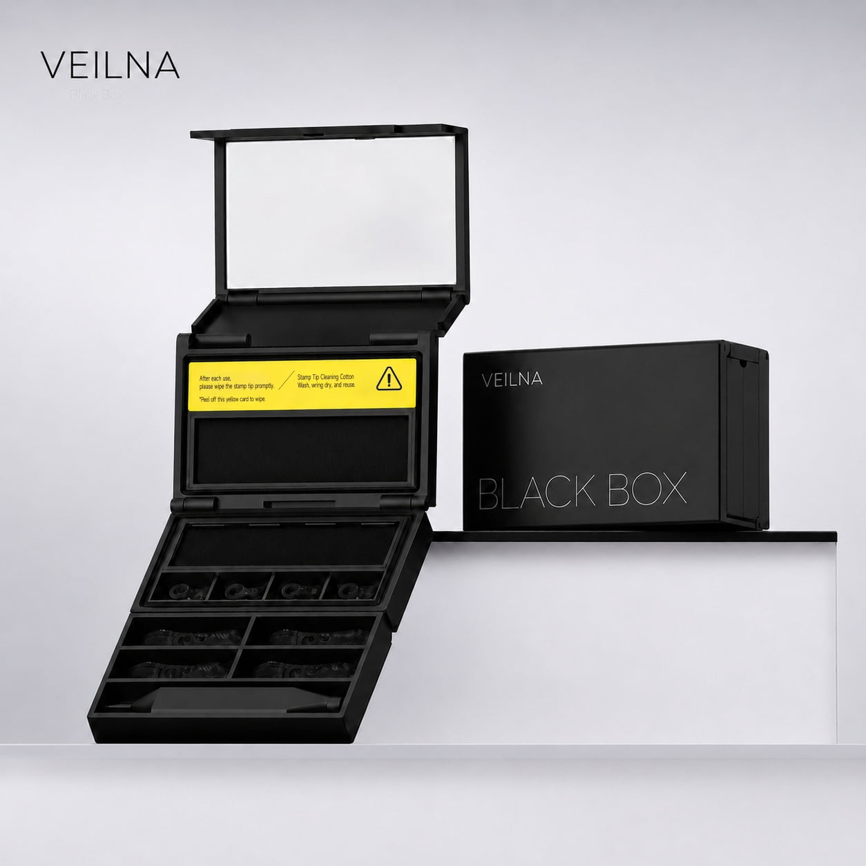 VEILNA Black Box 3-in-1 Eye Makeup Tool Set - Eyeliner Stencil, Regular ...