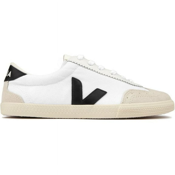 VEJA Women's Volley Sneaker, White/Black, 6