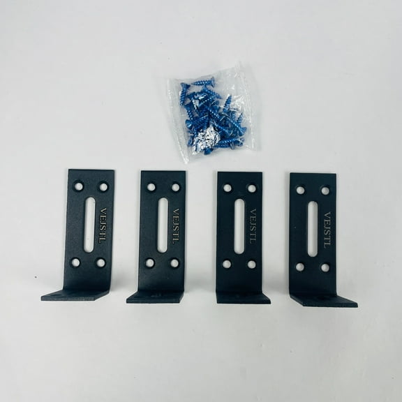 VEJSTL Metal Bracket, 90 Degree Right Angle Bracket, 4 Pieces, Black