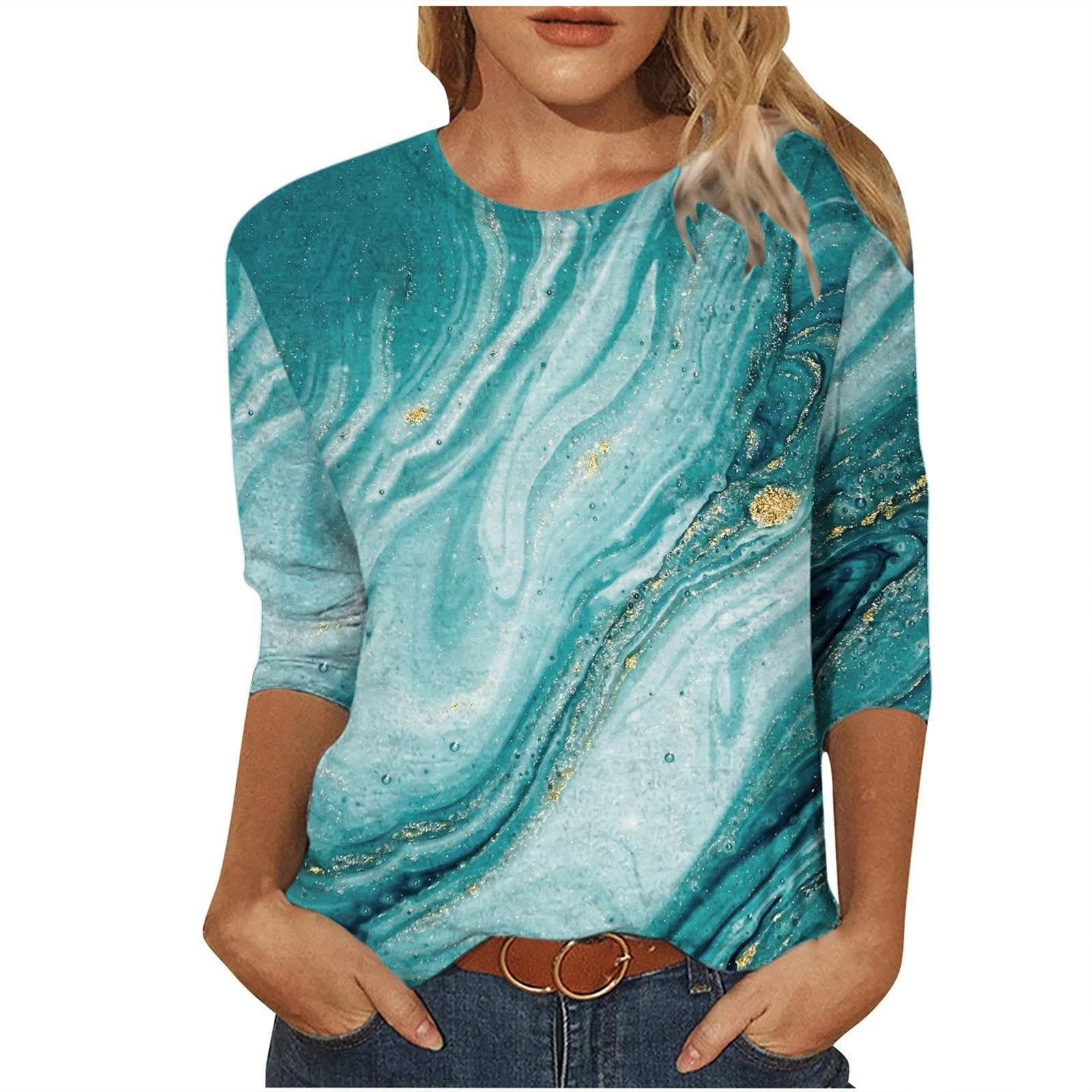 VEKDONE 2024 Clearance Boots Deals Fall 3/4 Sleeve Pullover Shirts for