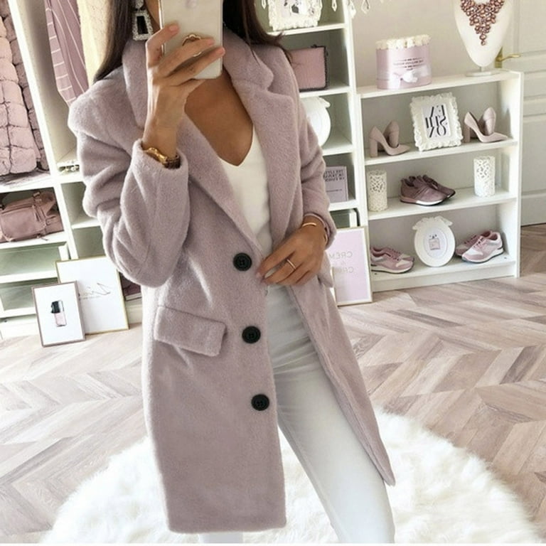 VEKDONE 2023 Clearance Coats for Women Women s Faux Wool Coat