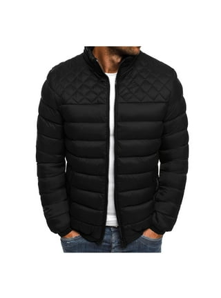 Mens Bomber Jackets Diamond Quilted Fall Winter Rib Varsity Lightweight  Coat at  Men’s Clothing store