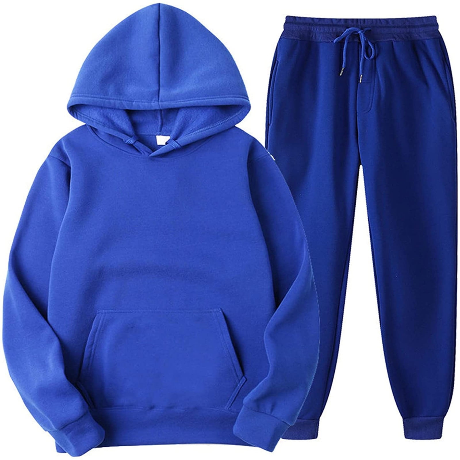VEKDONE 2024 Clearance Tracksuit for Women Men Lightweight Long Sleeve Pullover Hoodies Long Sweatpants Solid Color Sweat Suit Unisex Casual