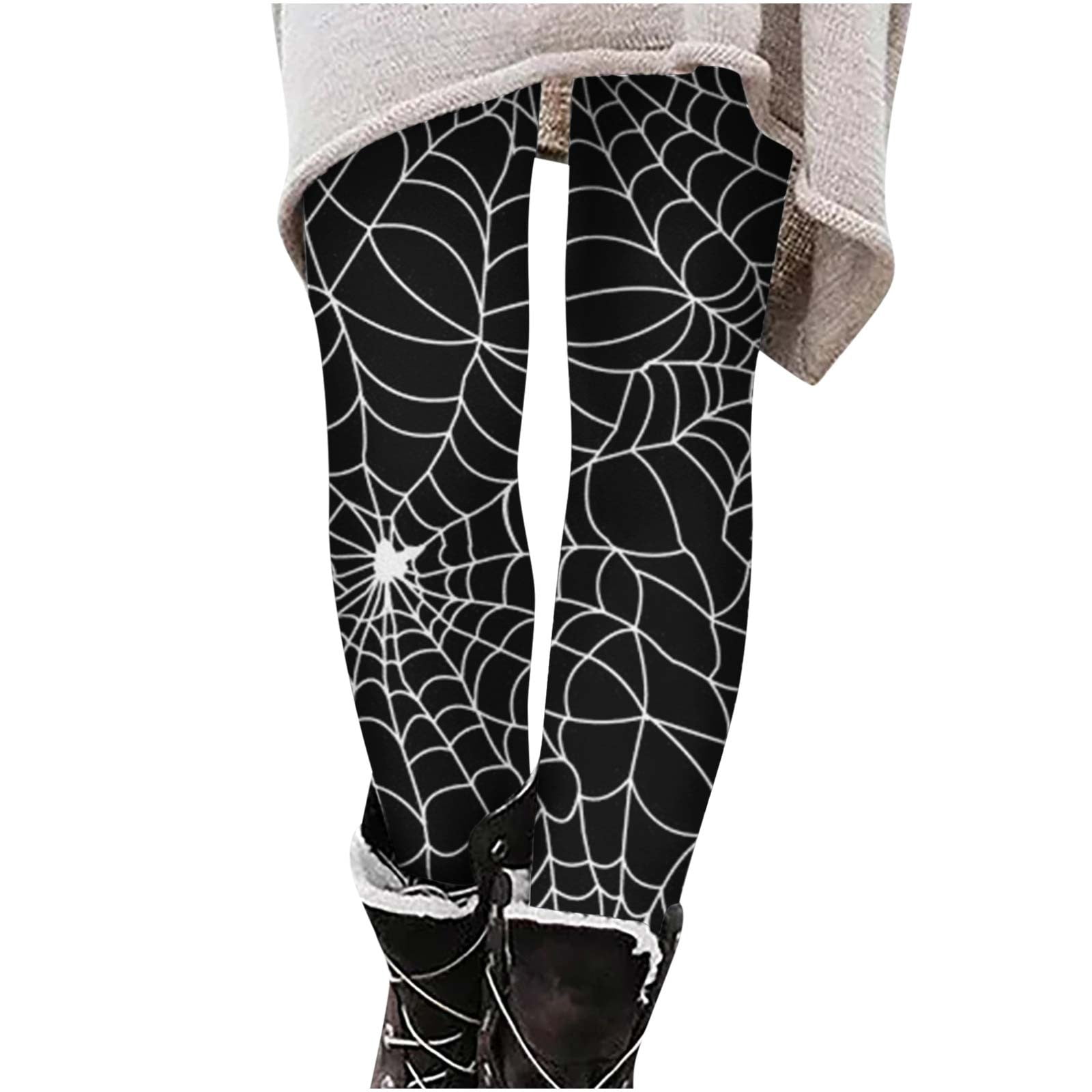 VEKDONE 2024 Clearance Womens Halloween Print Leggings Spider Web Graphic  High Waisted Trouser Casual Lightweight Comfy Stretchy Pants Fall Trendy