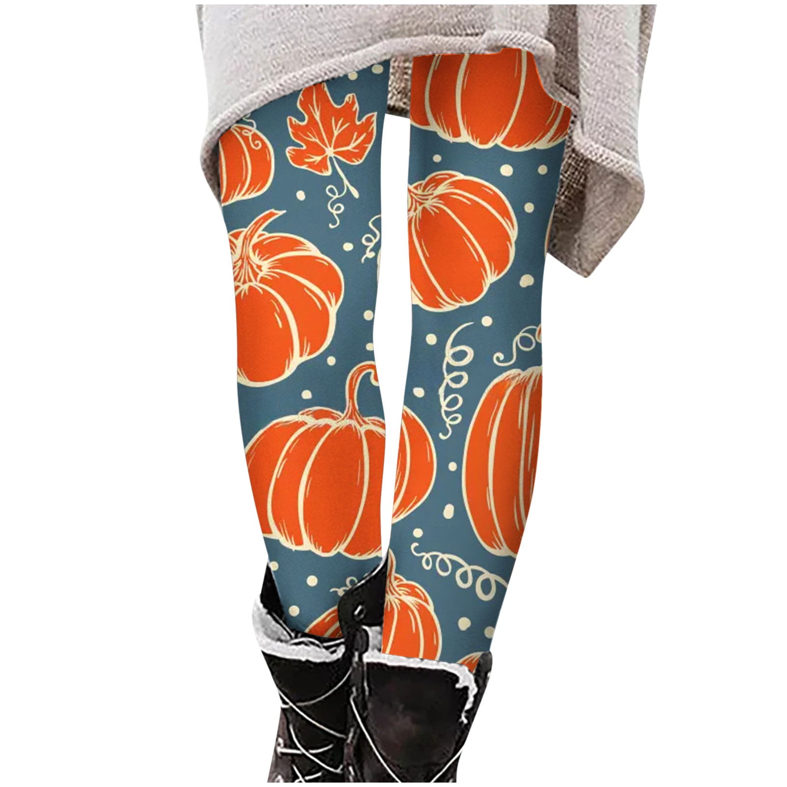 VEKDONE 2024 Clearance Halloween Pumpkin Graphic Leggings for Women ...