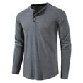 thumbnail image 1 of VEKDONE 2024 Clearance Henley Shirts for Men Breathable Waffle Knit Sweatshirt Bodybuilding Pullover Plain Long Sleeve T-Shirt Tops, 1 of 8