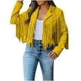 thumbnail image 1 of VEKDONE 2026 Fall Faux Suede Leather Jackets for Women Trendy Cropped Fringe Coat 2026 Warm Comfy Moto Jacket Casual Long Sleeve Slim Fit Cardigan Outwear, 1 of 6