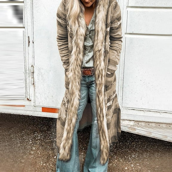 VEKDONE 2026 Jacket for Women Long Sleeve Heavyweight Faux-Fur Fuzzy Warm Winter Cardigan Coats, Women 2026 Casual Jacket