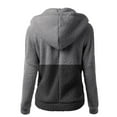 thumbnail image 1 of VEKDONE 2025 Clearance Plus Size Plush Hoodie Sweater for Women Trendy Half Zipper Color Block Sweatshirt with Pockets Casual Long Sleeve Slim Tunics Tops Fall Winter Warm Comfy Hooded Pullover, 1 of 3