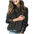 thumbnail image 1 of VEKDONE 2025 Clearance Women Oversized Turtle Cowl Neck Sweater Chunky Knit Long Batwing Sleeve Tunic Pullover Solid Color Winter Jumper Top, 1 of 5