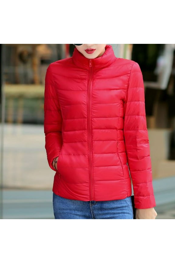 2025 Clearance Women's Lightweight Packable Puffer Jacket Long Sleeve Comfortable Quilted Padded Down Jacket, Women 2025 Casual Jacket