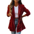 thumbnail image 1 of VEKDONE 2025 Clearance Womens Velvet Blazer Cozy Lightweight Outerwear Retro Buttons Long Sleeve Pokets Jacket Cardigan Coat Party Blazers Red XL, 1 of 5