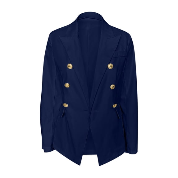 VEKDONE 2025 Fall Deals Women's Casual Blazers Jackets Long Sleeve Solid Color Coat Trendy Button Slim Lapel Outwear Fall Winter Business Work Office Blazer Jacket
