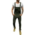 thumbnail image 1 of VEKDONE 2025 Men's Casual Denim Bib Overalls Slim One-Piece Jumpsuits Washed Jeans Ripped Long Rompers Trousers A Army Green,X-Small, 1 of 1
