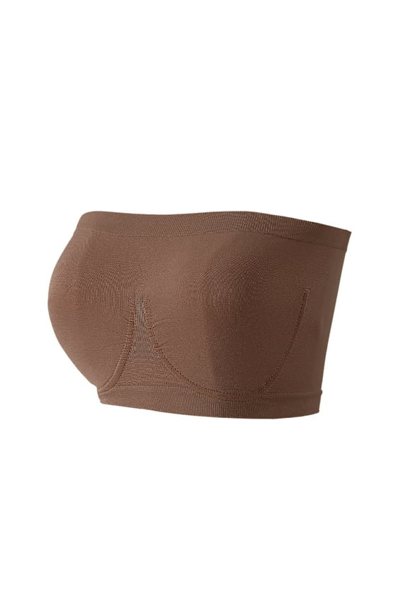 Bandeau Bra Strapless Bras for Women Soft Comfy Wireless Push Up Bandeau Tube Top Padded Bralette