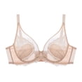 thumbnail image 1 of VEKDONE Bras for Women Lace Unlined Bra See-Through Bralette Breast Minimizer Bras Full Coverage Lightweight Breathable Underwire Bra Everyday Bra Beige Size S, 1 of 5
