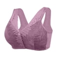 thumbnail image 1 of VEKDONE Bras for Women Wireless Full Coverage Sports Bra Lace Breathable Mesh Comfortable T-Shirt Bra Supportive Bralette Purple Size L, 1 of 6
