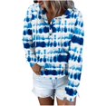 thumbnail image 1 of VEKDONE Button Hoodie Sweatshirts for Women 2025 Clearance Sale Long Sleeve Drawstring Stripe Pullover Blouse Fall Loose Fit Lightweight Tunics Tops with Pockets, 1 of 6