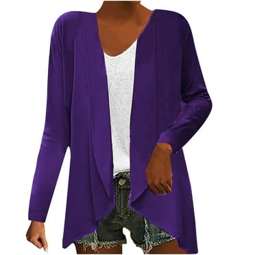 VEKDONE Cardigan Clearance Womens Lightweight Open Shawl Cardigan for Women Summer Fall Open Front Cardigan Casual Dressy Outerwear Purple,XXL