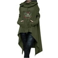 thumbnail image 1 of VEKDONE Christmas Hoodie Sweatshirts for Women 2025 Clearance Sale Trendy Print Long Sleeve Pullover Blouse Casual Medieval Vintage Tops with Pockets Iregular Hem Cloak Robe, 1 of 4