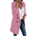 thumbnail image 1 of VEKDONE Clearance 2025 Women's Fall Wool Peacoat Plus Size Solid Notched Collar Double-Breasted Trench Coat Cardigan Jacket Overcoat Outerwear, 1 of 5