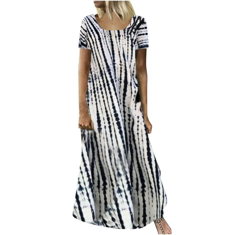VEKDONE 2025 Women's Short Sleeve Loose Long Maxi Lounge Dress Plus Size  Summer Becah Casual Empire Waist Flowy Dress, Hawaiian Dresses For Women -  Walmart.com