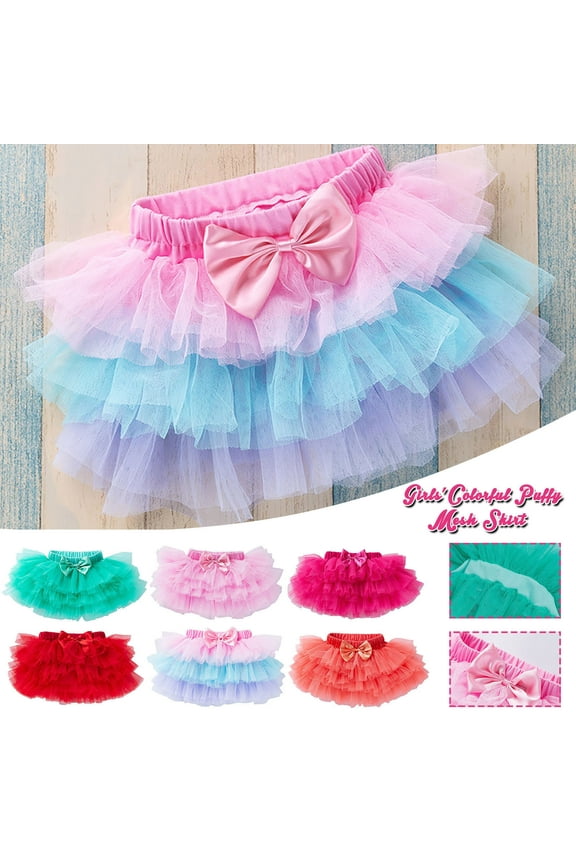 Baby Girls Tutu Skirt Princess Fluffy Soft Tulle Ballet Birthday Party Pettiskirt November Gift for Toddler Multicolor,0-24Months