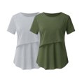 thumbnail image 1 of VEKDONE Maternity Tops for Womens Breastfeeding Tunics Crewneck Short Sleeve Nusring Blouse Tshirt Comfy Soft Pregnancy Shirts Mama Postpartum Clothes Gray M, 1 of 9