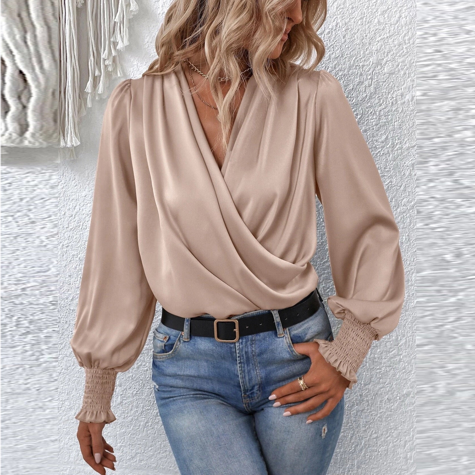Silk Satin Wintergarden Chiffon Sleeve Shirt