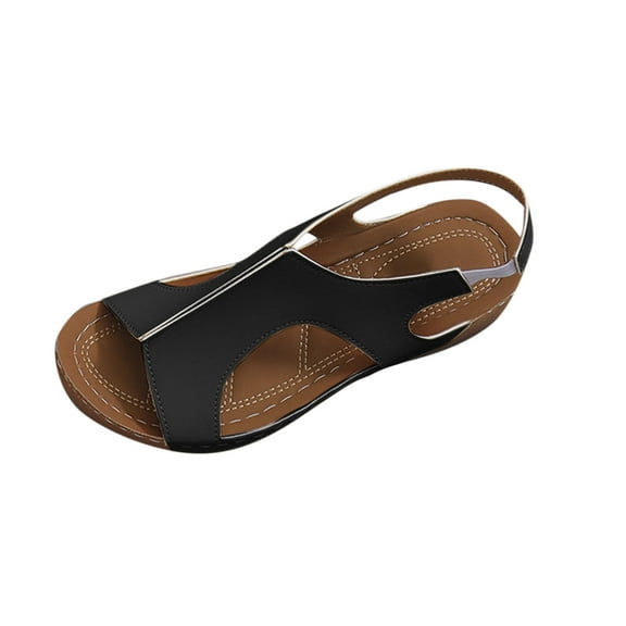VEKDONE Dress Sandals for Women Women's Fashion Casual Summer New Large Size Solid Color Open Toe Thick Bottom Wedge Sandals