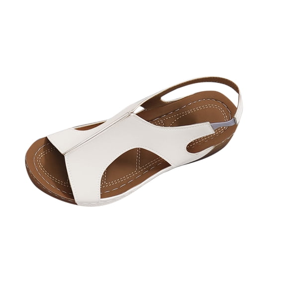 VEKDONE Dress Sandals for Women Women's Fashion Casual Summer New Large Size Solid Color Open Toe Thick Bottom Wedge Sandals